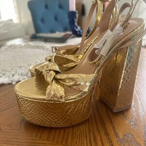 Glamorous gold disco shoes
